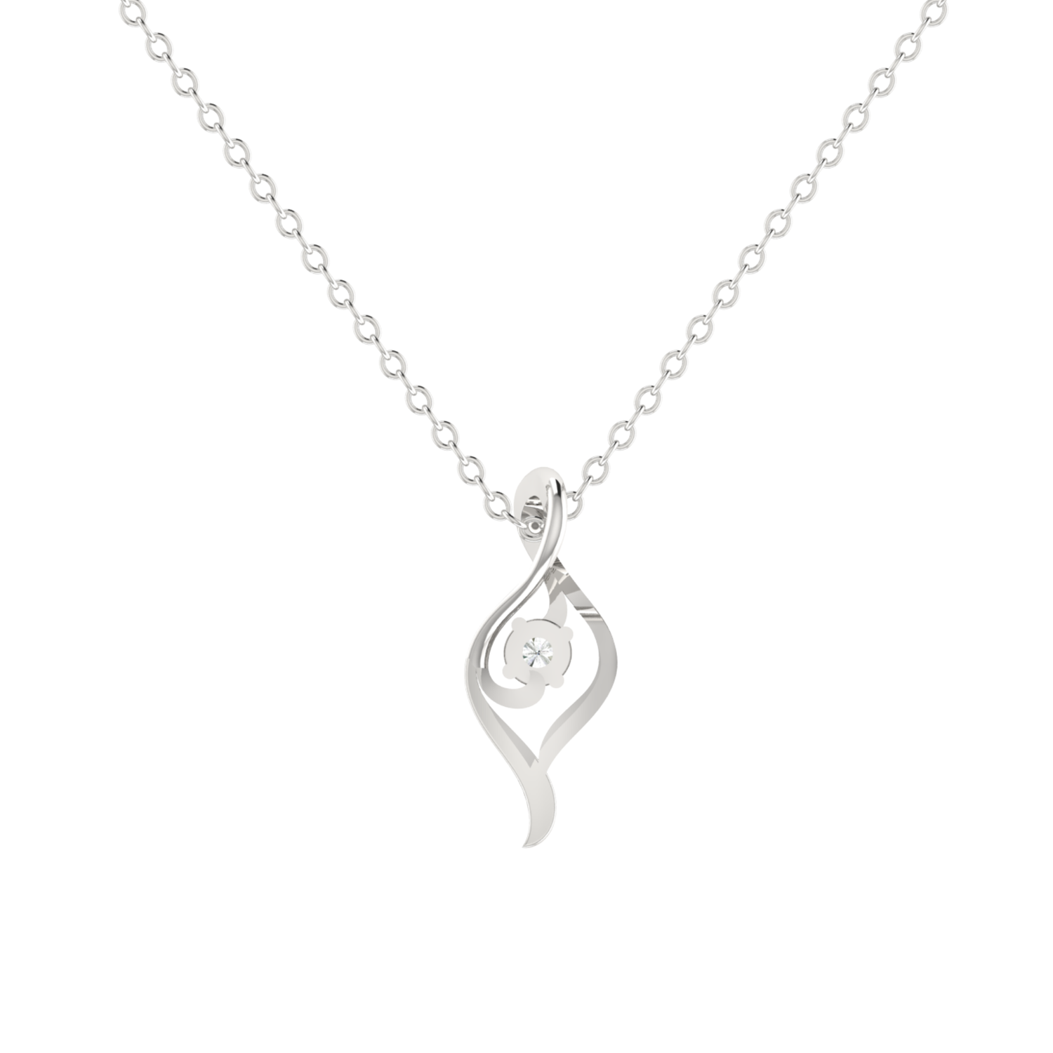 Spindle Platinum Plated Lab Grown Diamond Pendant