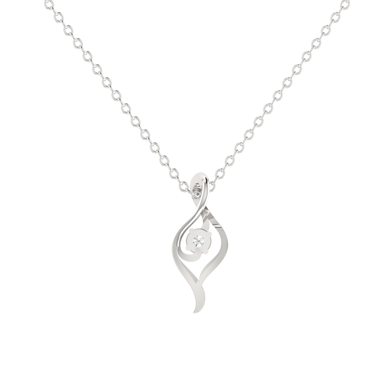 Spindle Platinum Plated Lab Grown Diamond Pendant