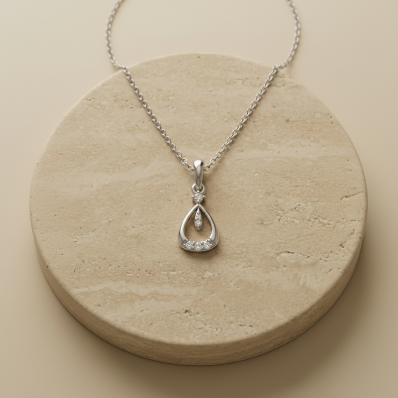 Cradle Platinum Plated Lab Grown Diamond Pendant