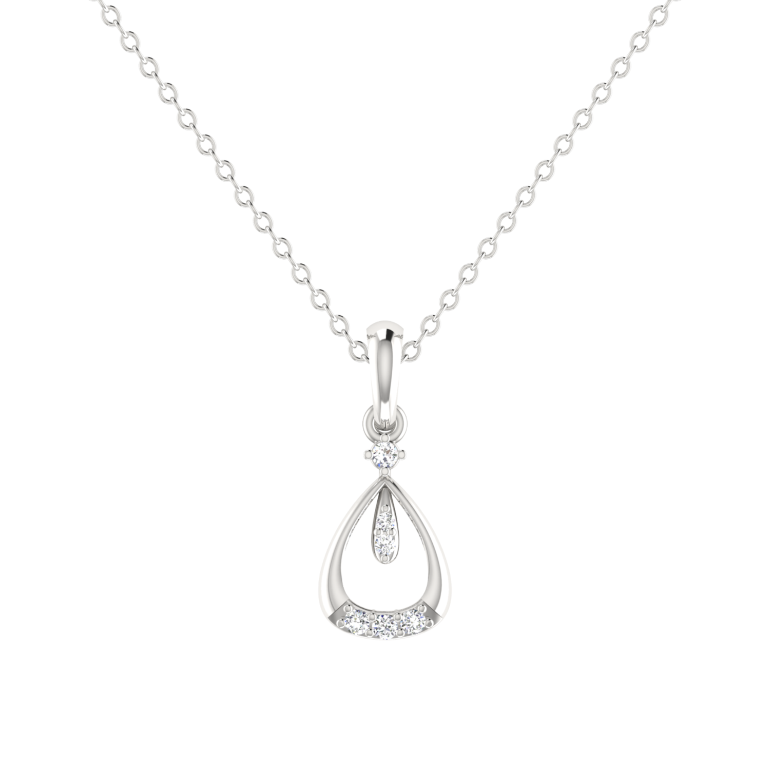 Cradle Platinum Plated Lab Grown Diamond Pendant