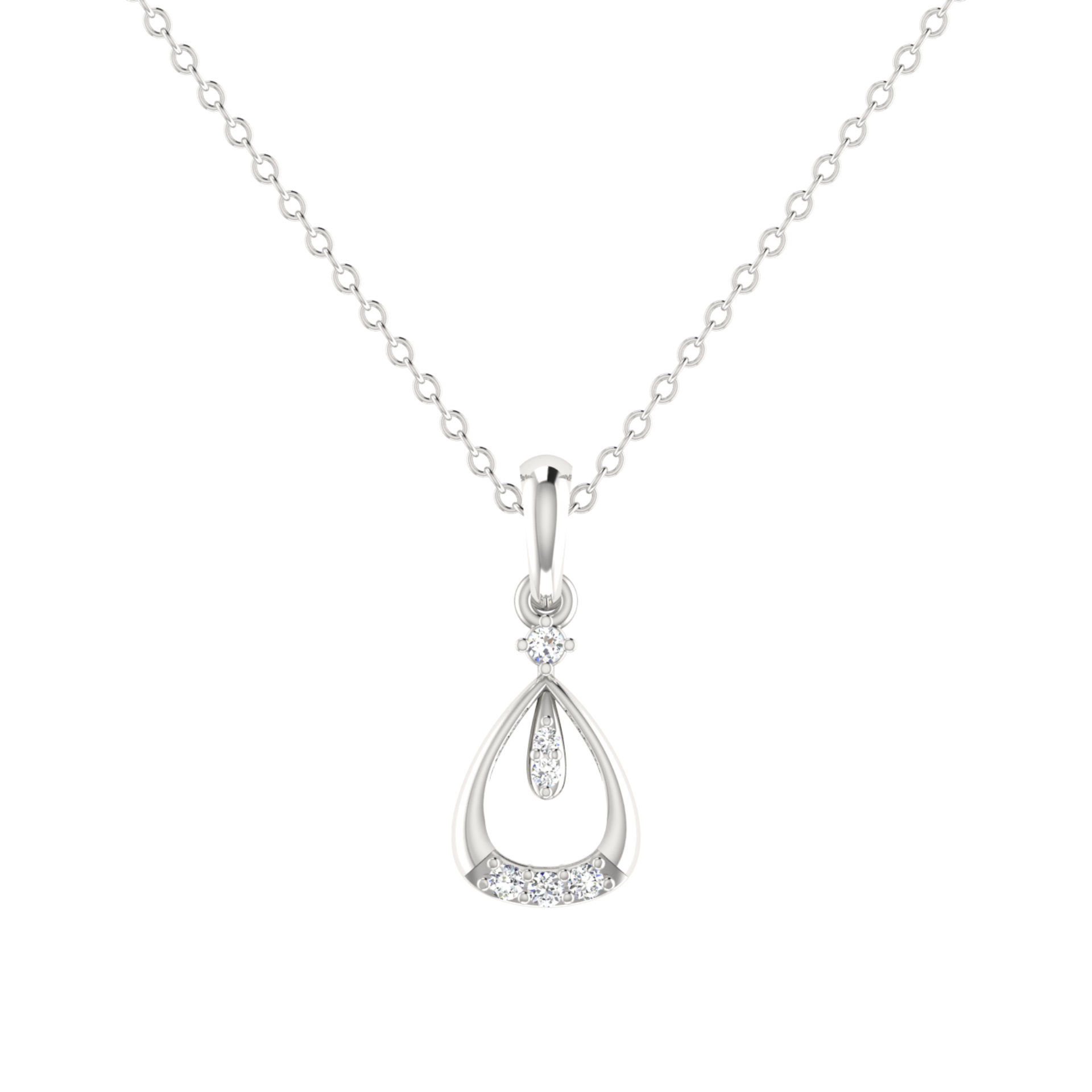 Cradle Platinum Plated Lab Grown Diamond Pendant