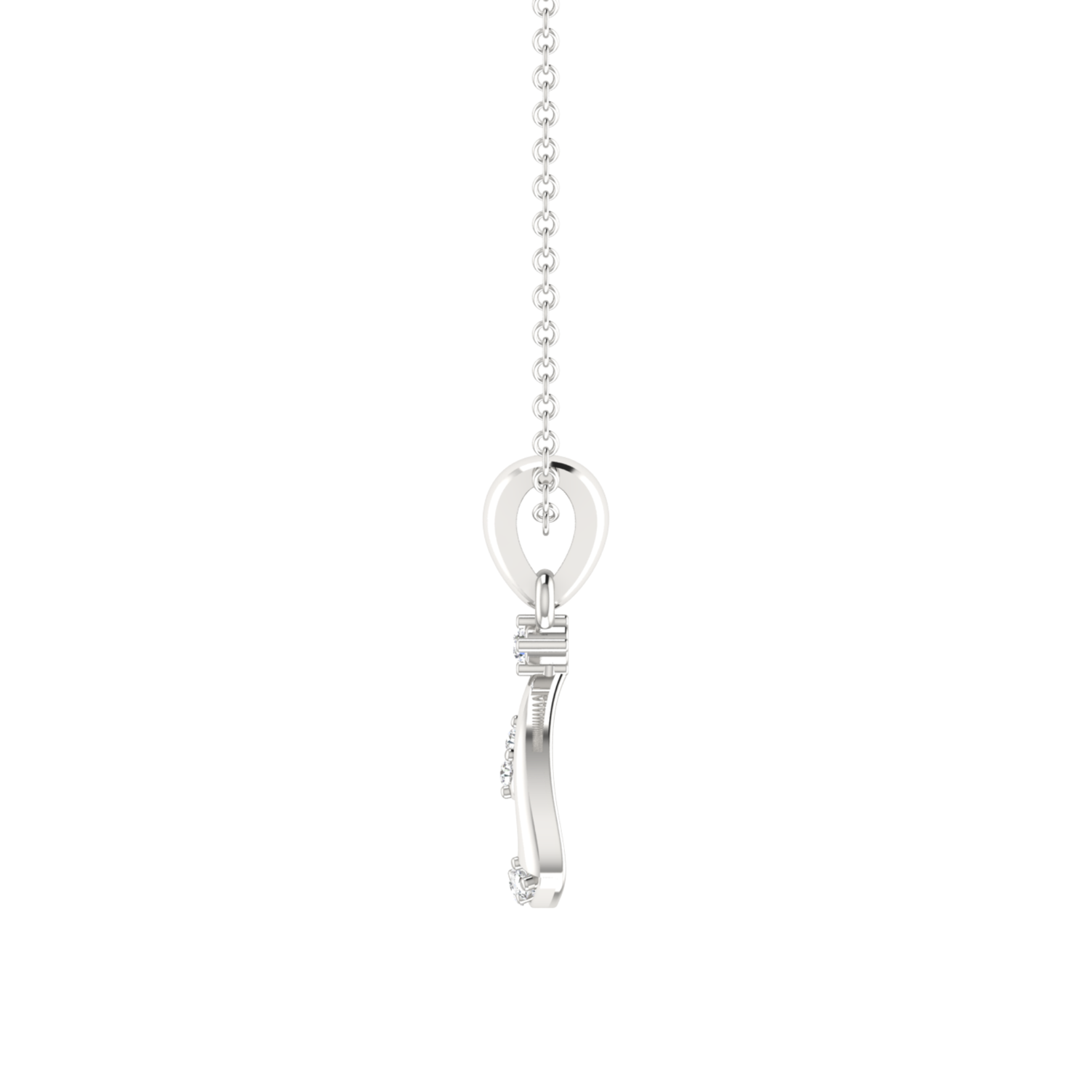 Cradle Platinum Plated Lab Grown Diamond Pendant