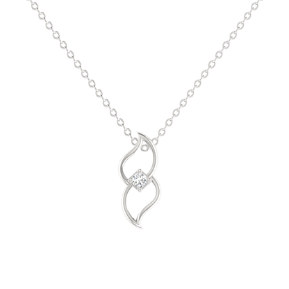 Duova Flame Platinum Plated Lab Grown Diamond Pendant