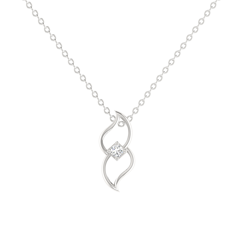 Duova Flame Platinum Plated Lab Grown Diamond Pendant