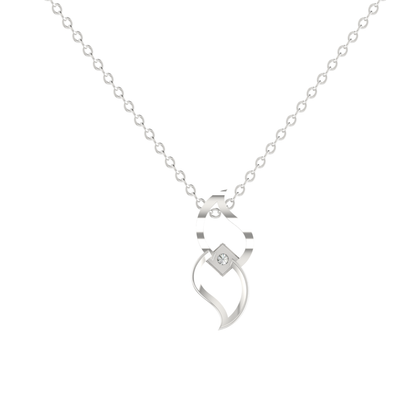 Duova Flame Platinum Plated Lab Grown Diamond Pendant