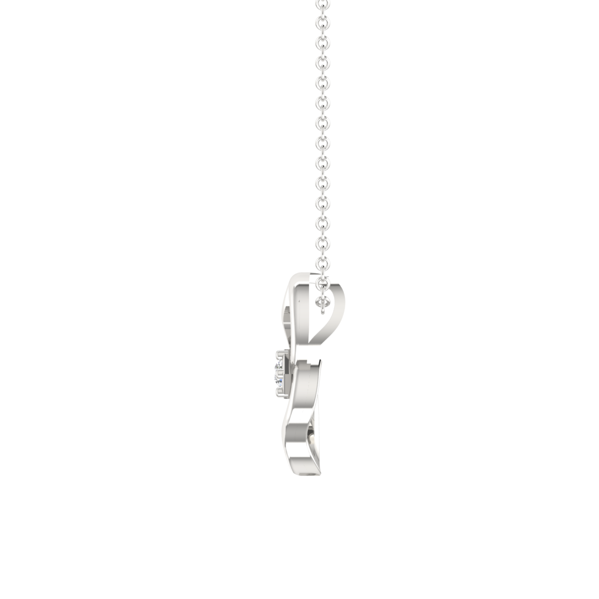 Duova Flame Platinum Plated Lab Grown Diamond Pendant