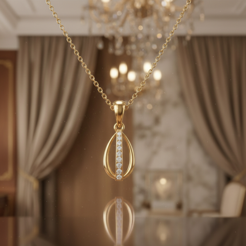 Vespro Sync Gold Plated Lab Grown Diamond Pendant