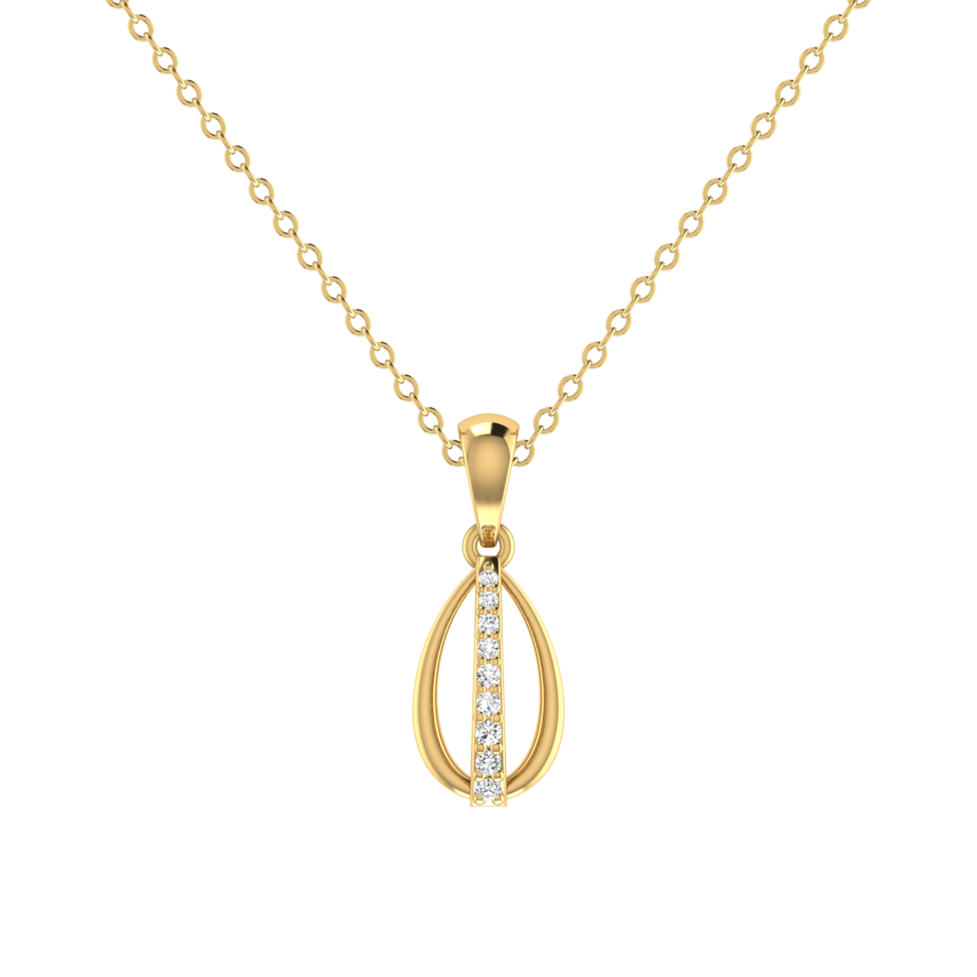 Vespro Sync Gold Plated Lab Grown Diamond Pendant