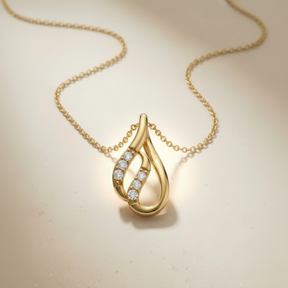 Zaltara Twist Gold Plated Lab Grown Diamond Pendant