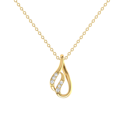 Zaltara Twist Gold Plated Lab Grown Diamond Pendant