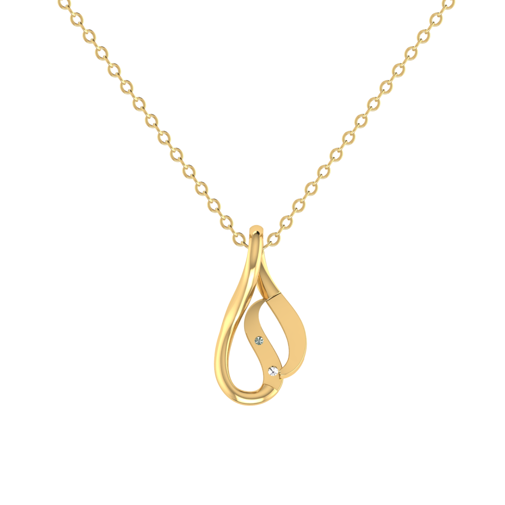 Zaltara Twist Gold Plated Lab Grown Diamond Pendant