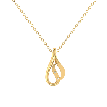 Zaltara Twist Gold Plated Lab Grown Diamond Pendant