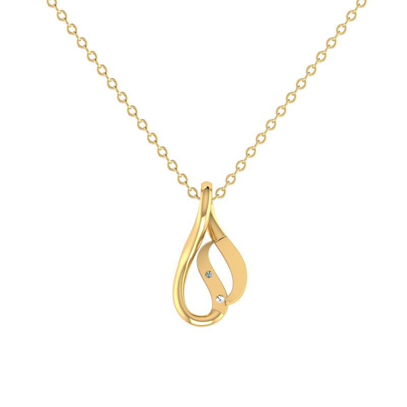 Zaltara Twist Gold Plated Lab Grown Diamond Pendant