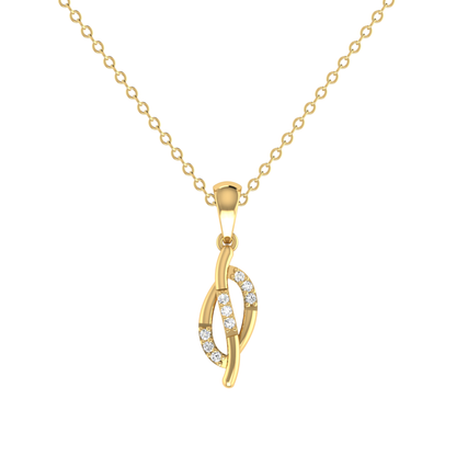 Gold necklace with a diamond pendant on a white background