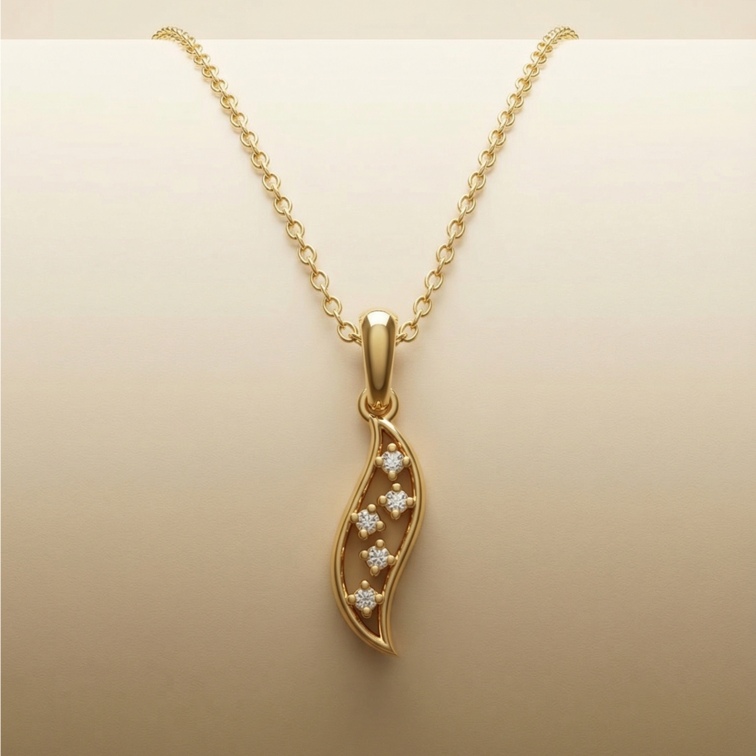Aspen Whisp Gold Plated Lab Grown Diamond Pendant