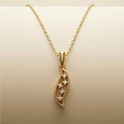 Aspen Whisp Gold Plated Lab Grown Diamond Pendant
