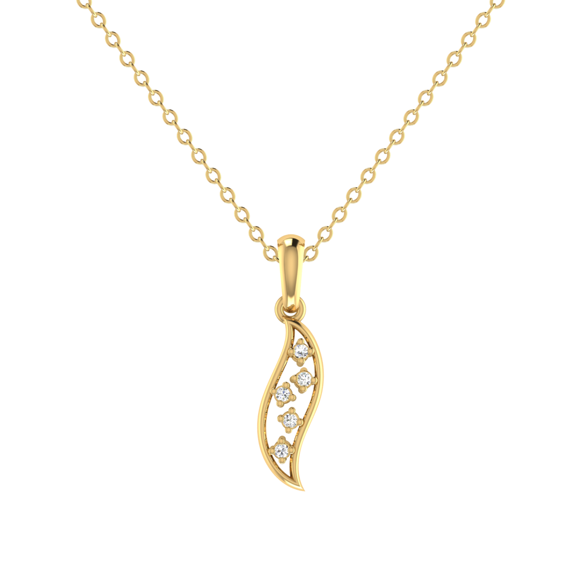 Aspen Whisp Gold Plated Lab Grown Diamond Pendant