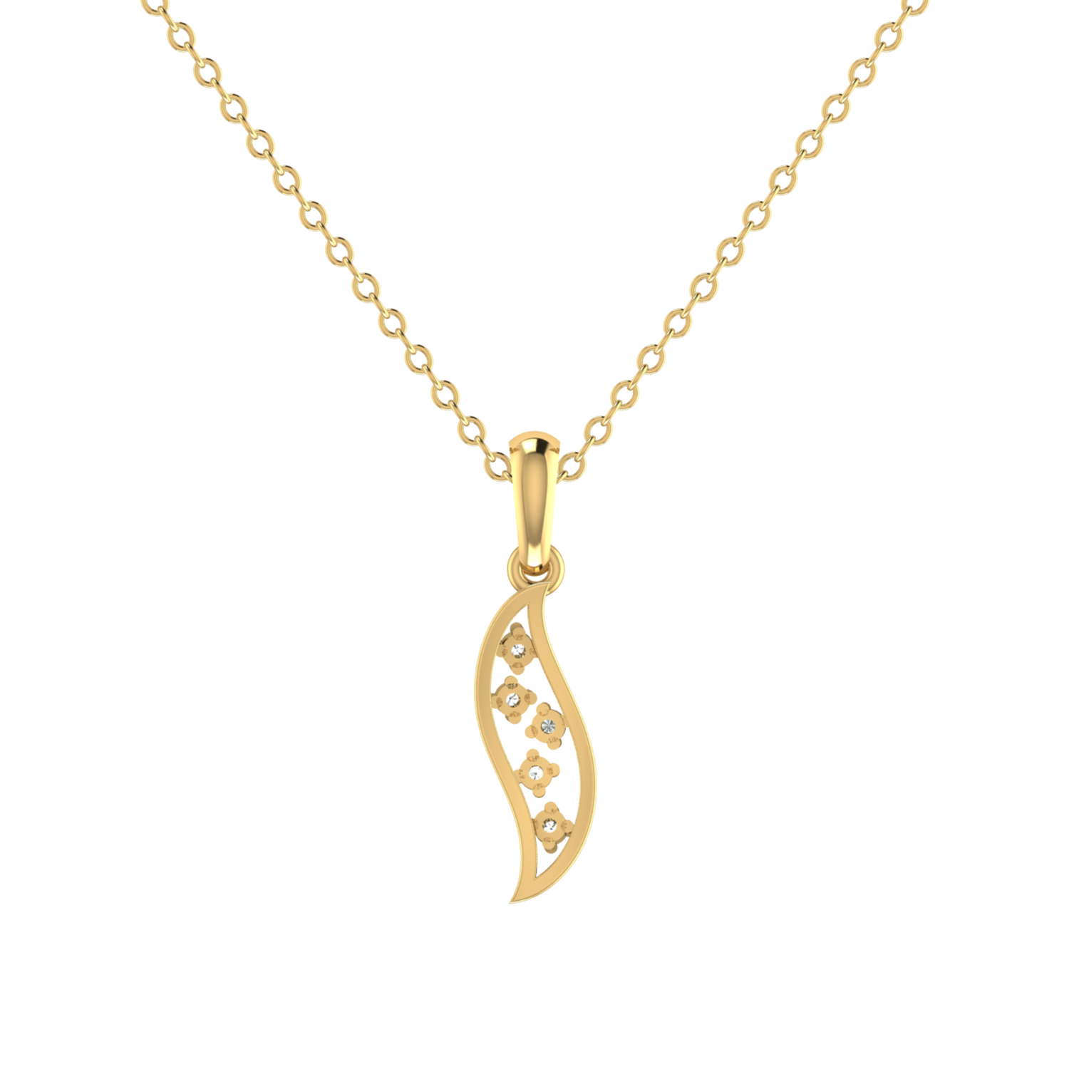 Aspen Whisp Gold Plated Lab Grown Diamond Pendant