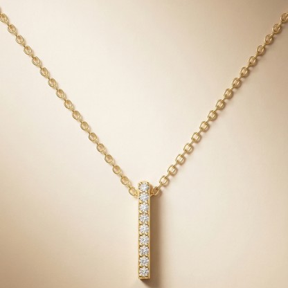 Solo Streak Gold Plated Lab Grown Diamond Pendant