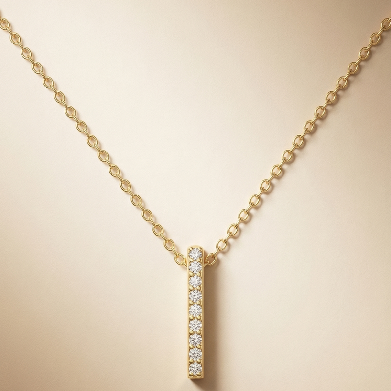 Solo Streak Gold Plated Lab Grown Diamond Pendant