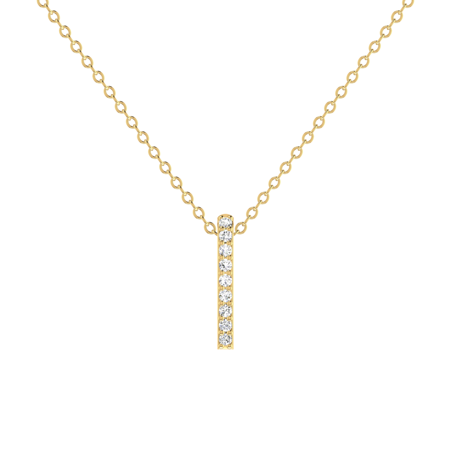Solo Streak Gold Plated Lab Grown Diamond Pendant