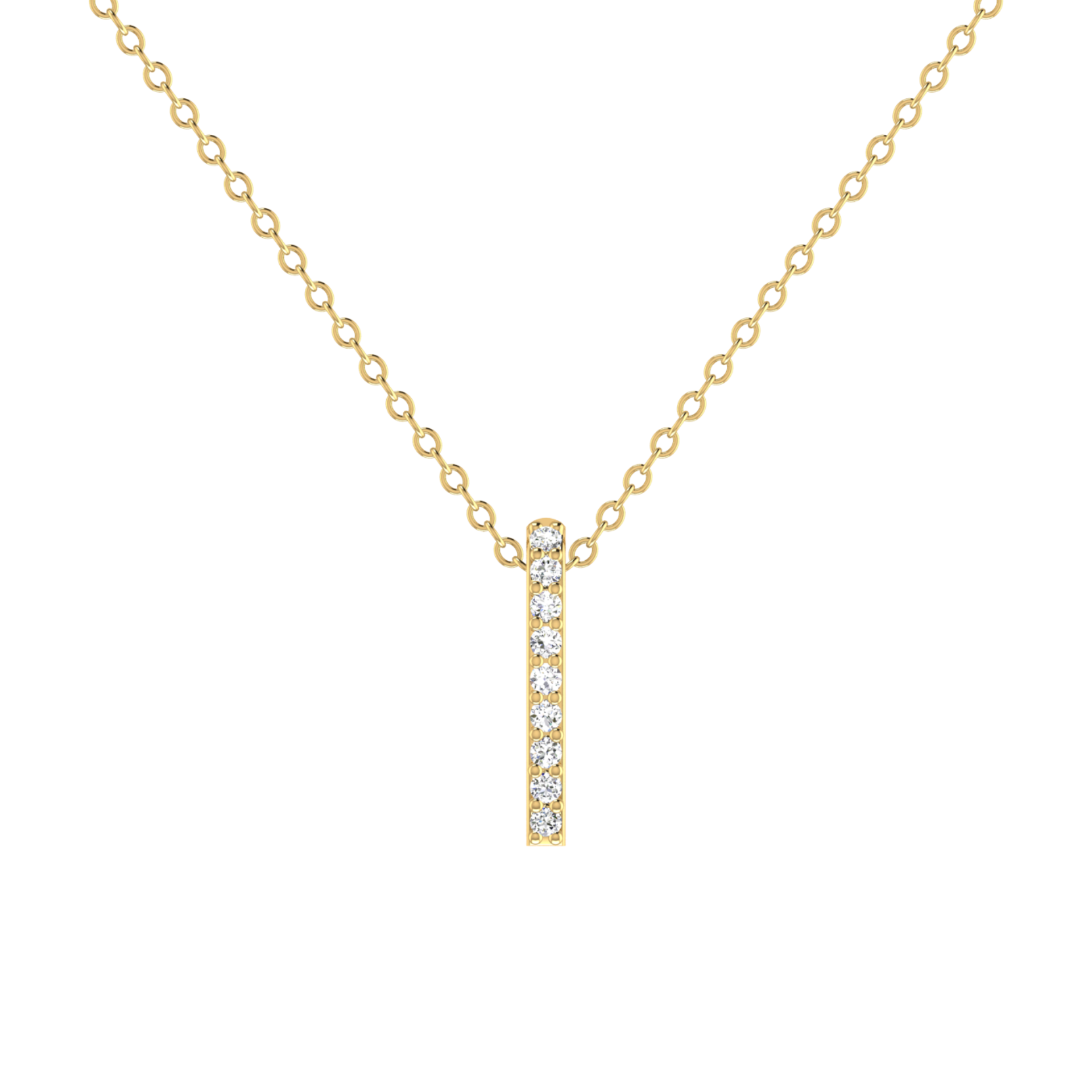 Solo Streak Gold Plated Lab Grown Diamond Pendant