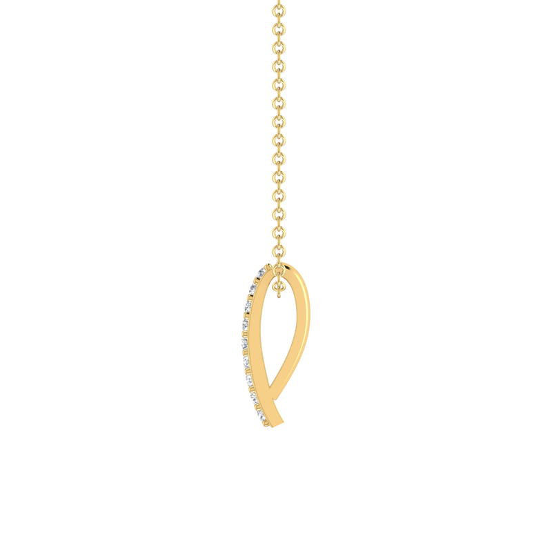 Solo Streak Gold Plated Lab Grown Diamond Pendant