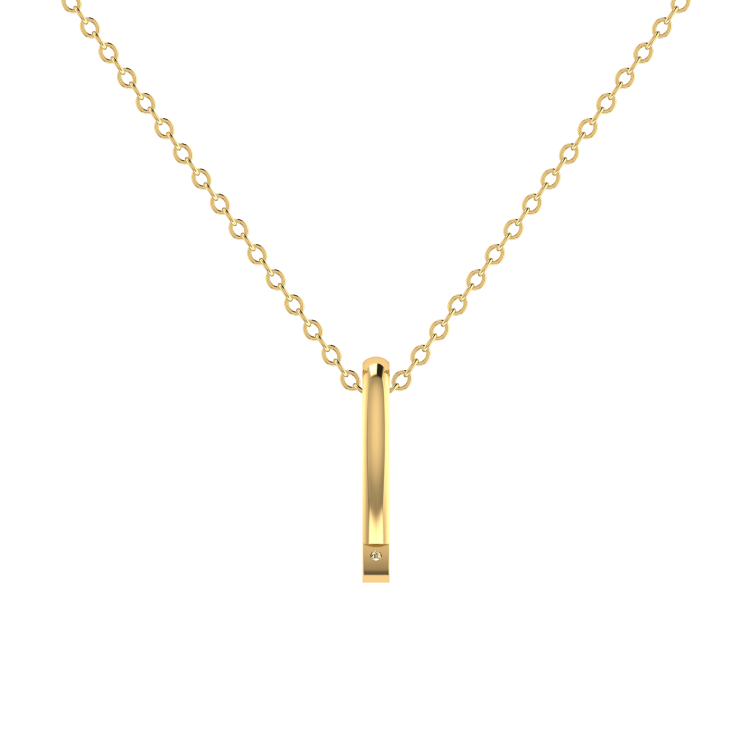Solo Streak Gold Plated Lab Grown Diamond Pendant