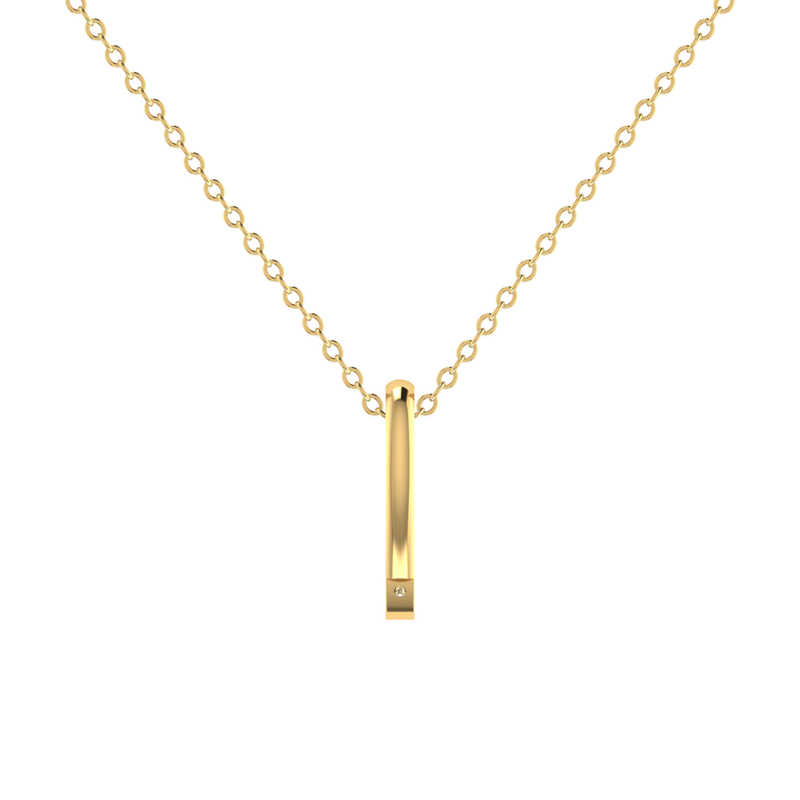 Solo Streak Gold Plated Lab Grown Diamond Pendant