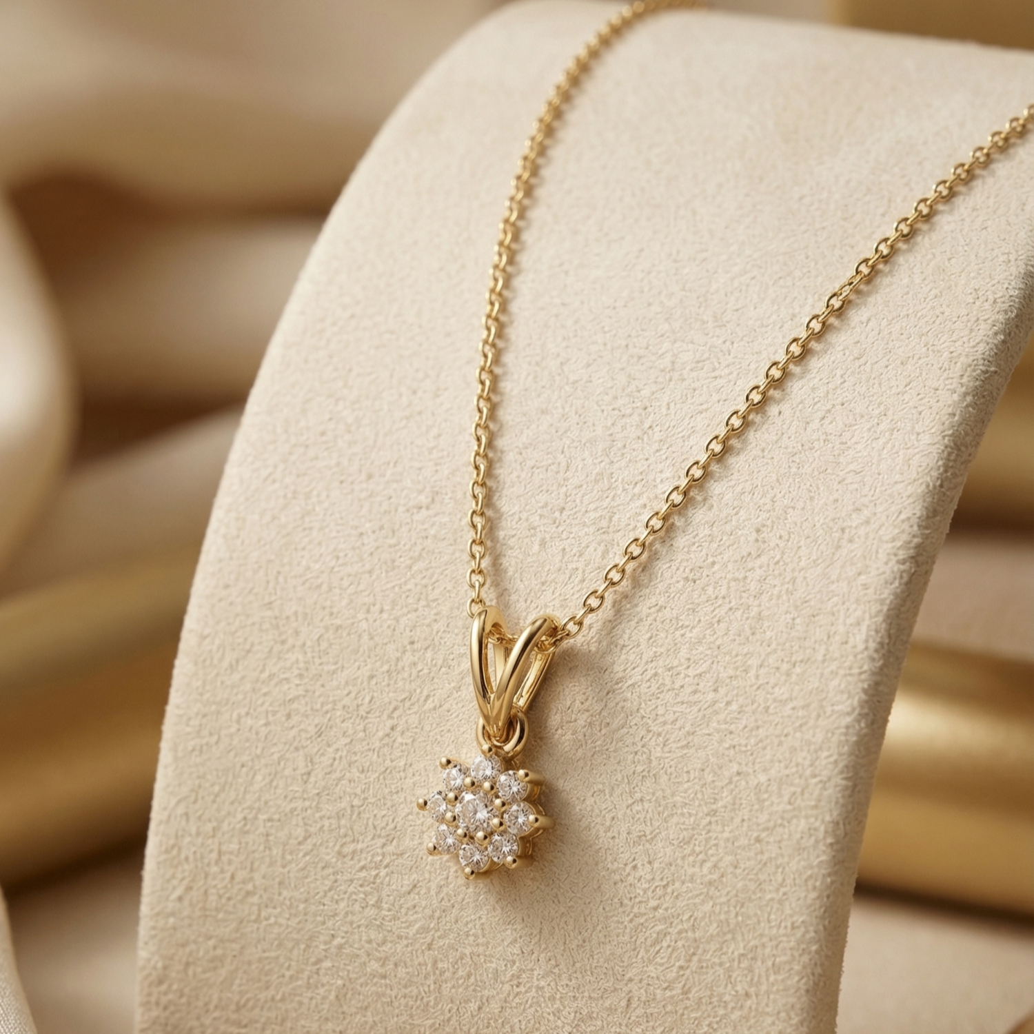 Tudor Star Gold Plated Lab Grown Diamond Pendant