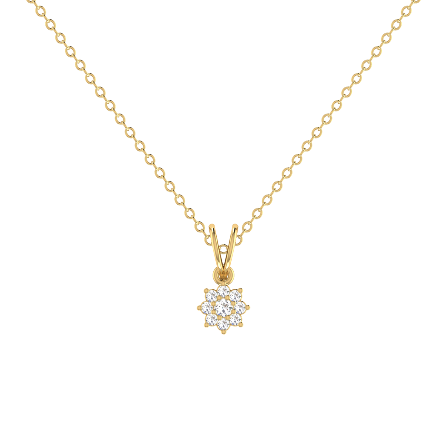Tudor Star Gold Plated Lab Grown Diamond Pendant