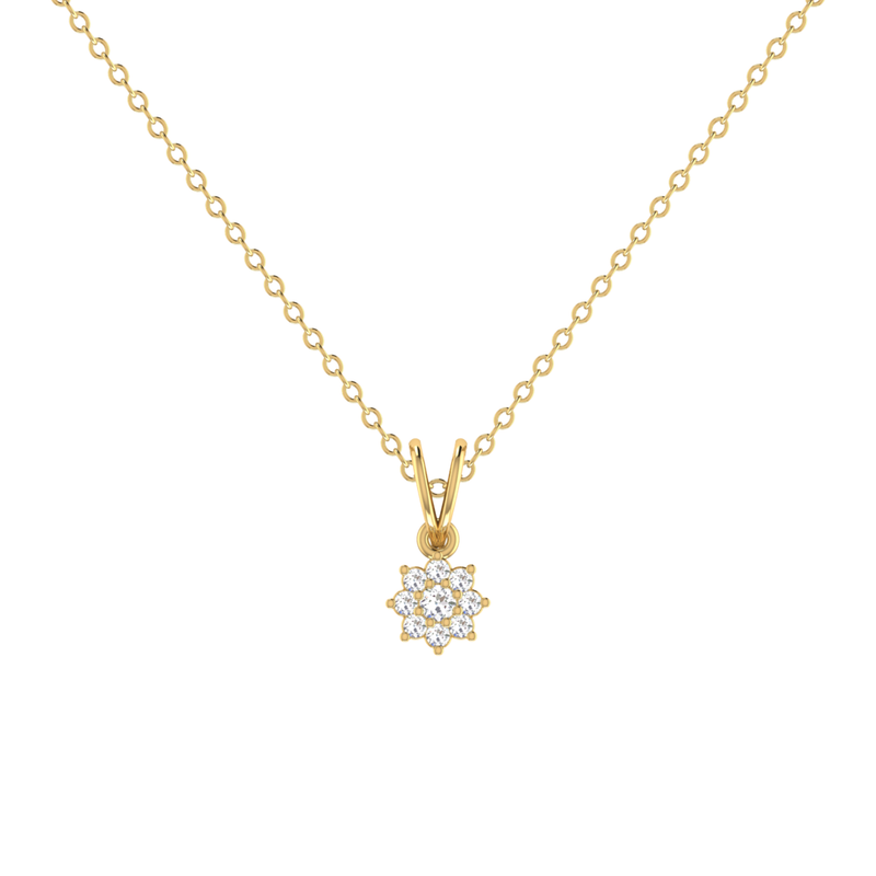 Tudor Star Gold Plated Lab Grown Diamond Pendant