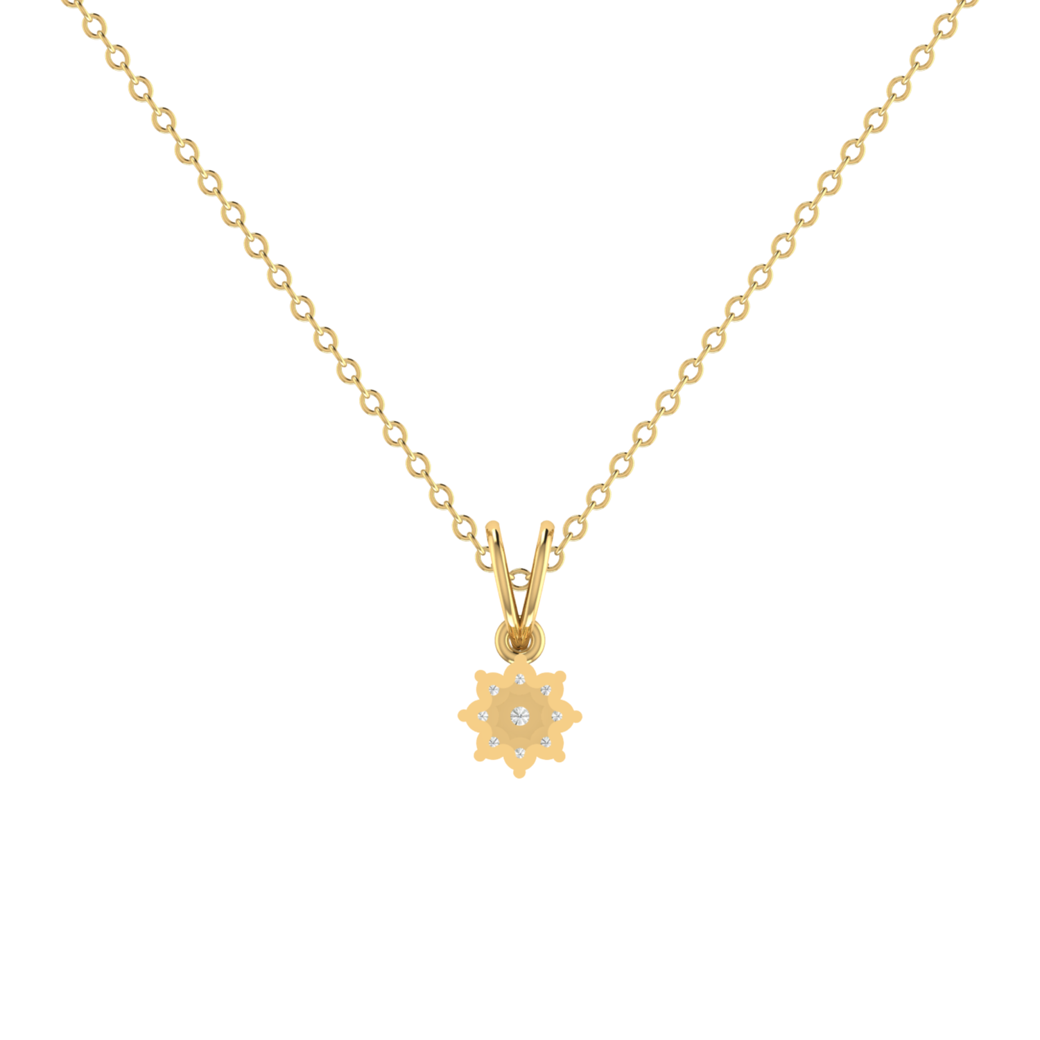 Tudor Star Gold Plated Lab Grown Diamond Pendant