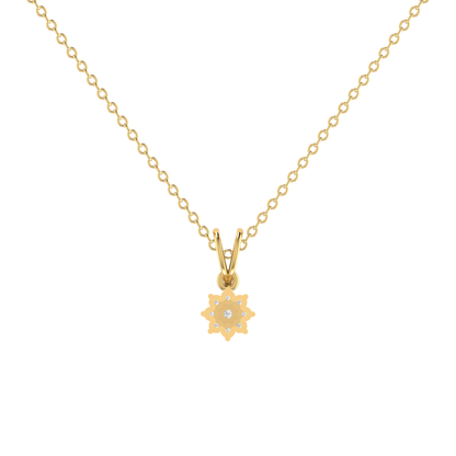 Tudor Star Gold Plated Lab Grown Diamond Pendant