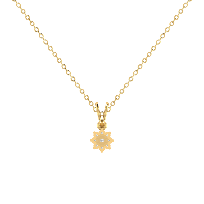 Tudor Star Gold Plated Lab Grown Diamond Pendant
