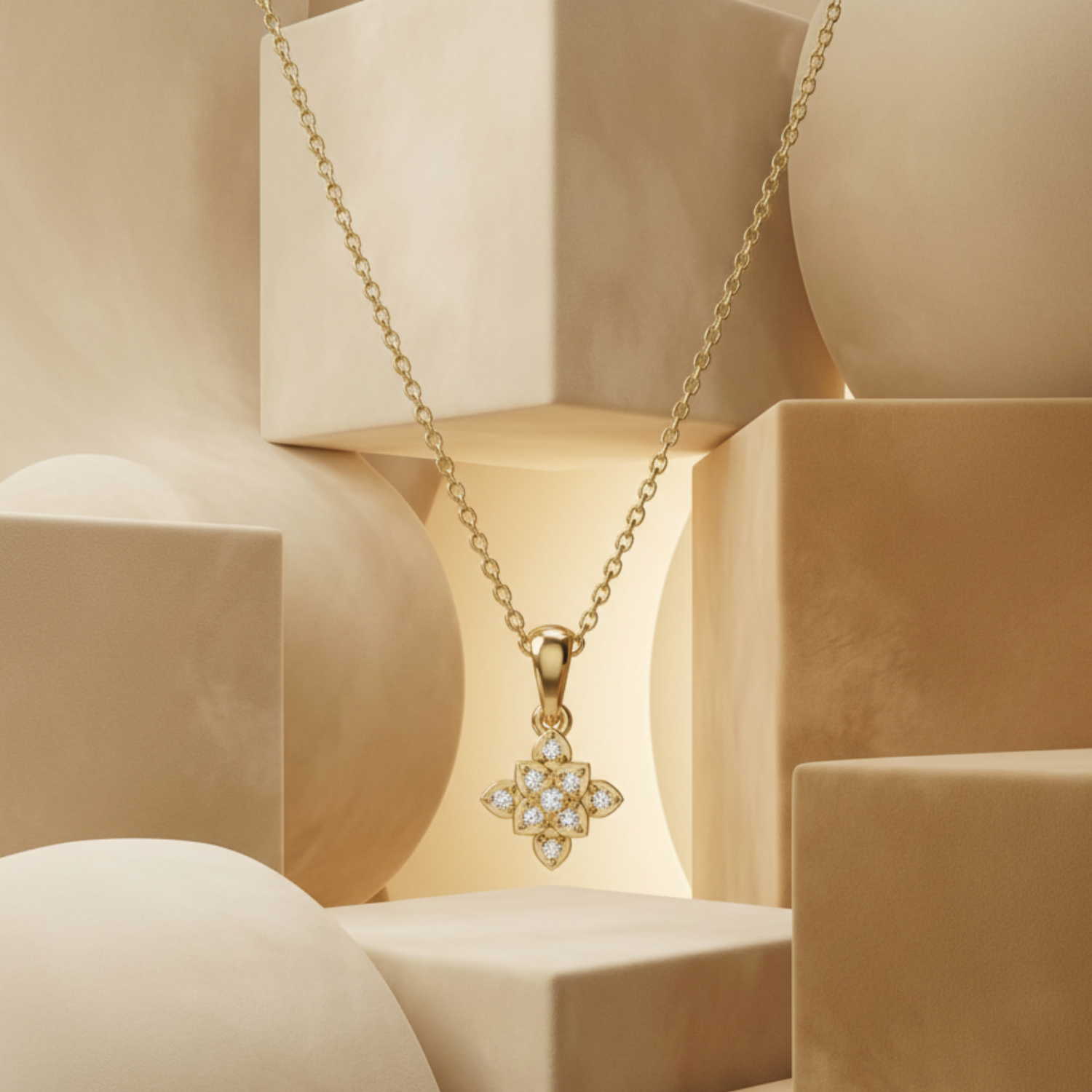 Florentine Gold Plated Lab Grown Diamond Pendant