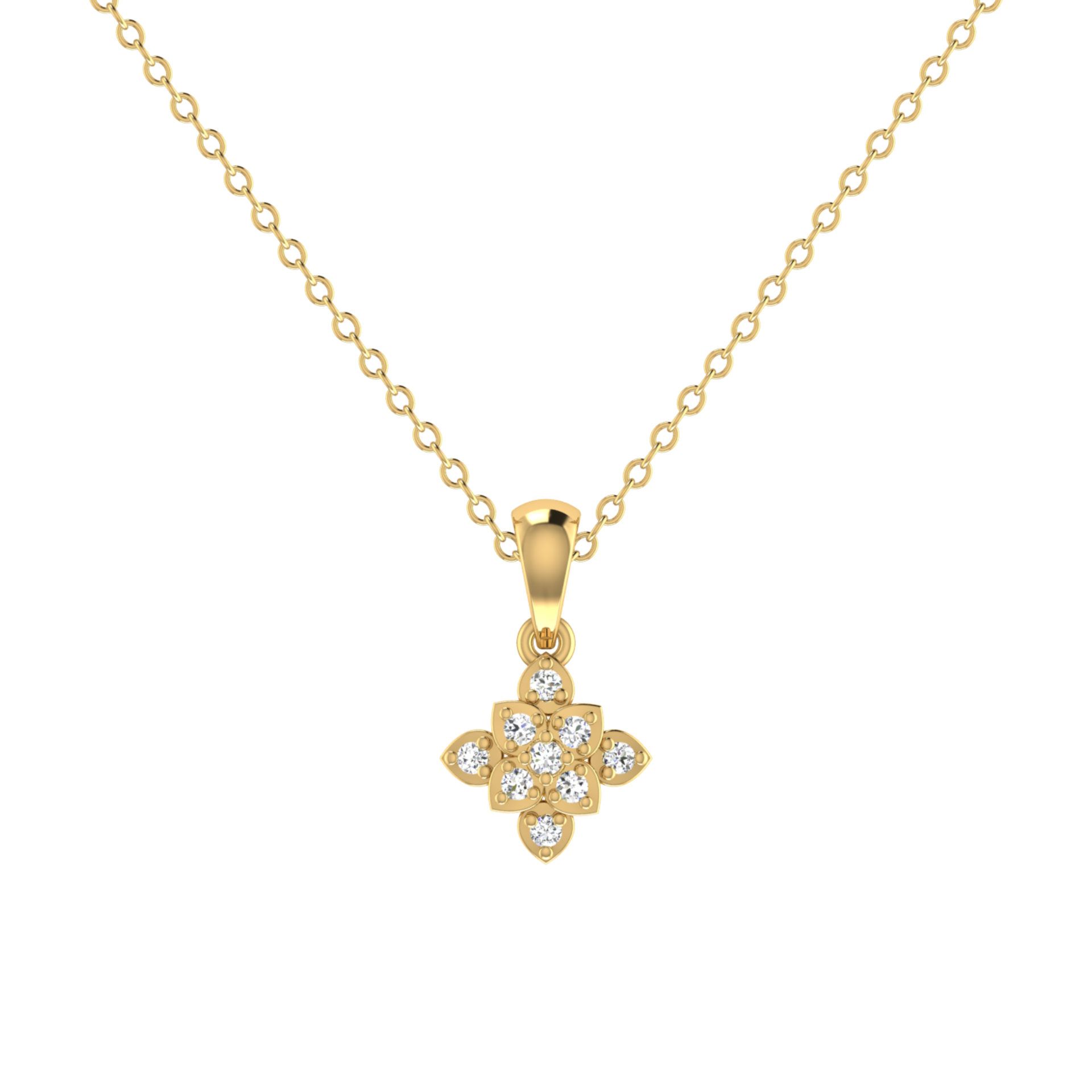 Florentine Gold Plated Lab Grown Diamond Pendant