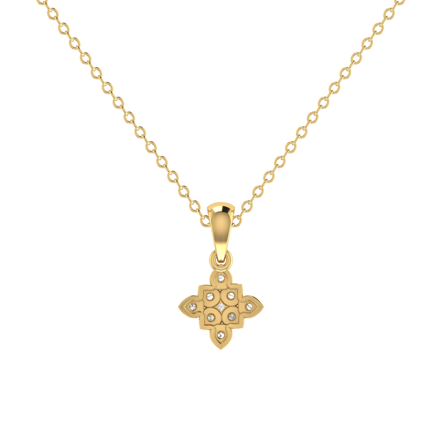 Florentine Gold Plated Lab Grown Diamond Pendant