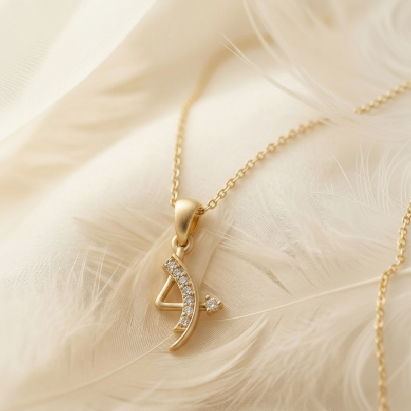Lira’s Bow Gold Plated Lab Grown Diamond Pendant