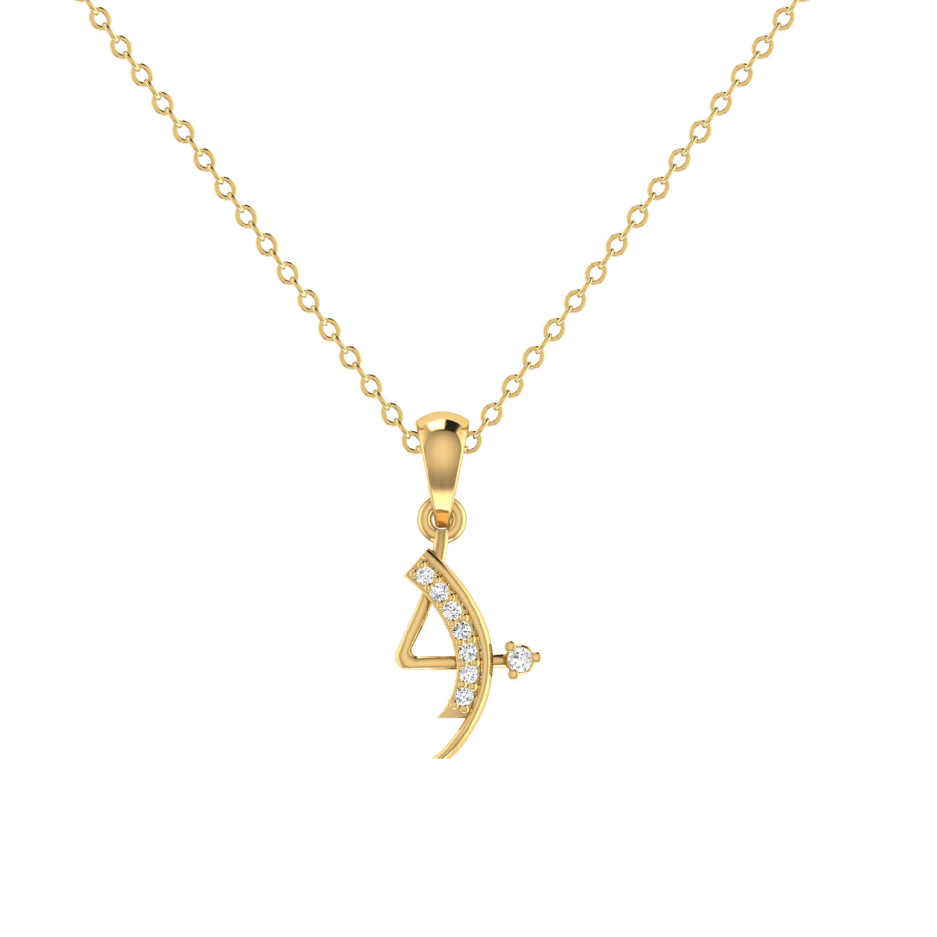 Lira’s Bow Gold Plated Lab Grown Diamond Pendant