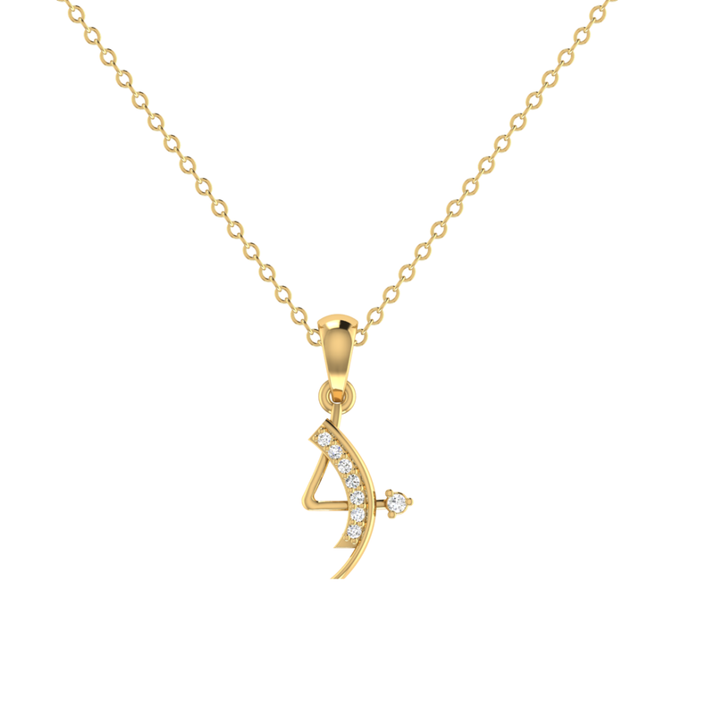 Lira’s Bow Gold Plated Lab Grown Diamond Pendant