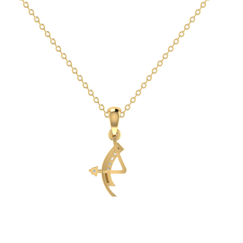 Lira’s Bow Gold Plated Lab Grown Diamond Pendant