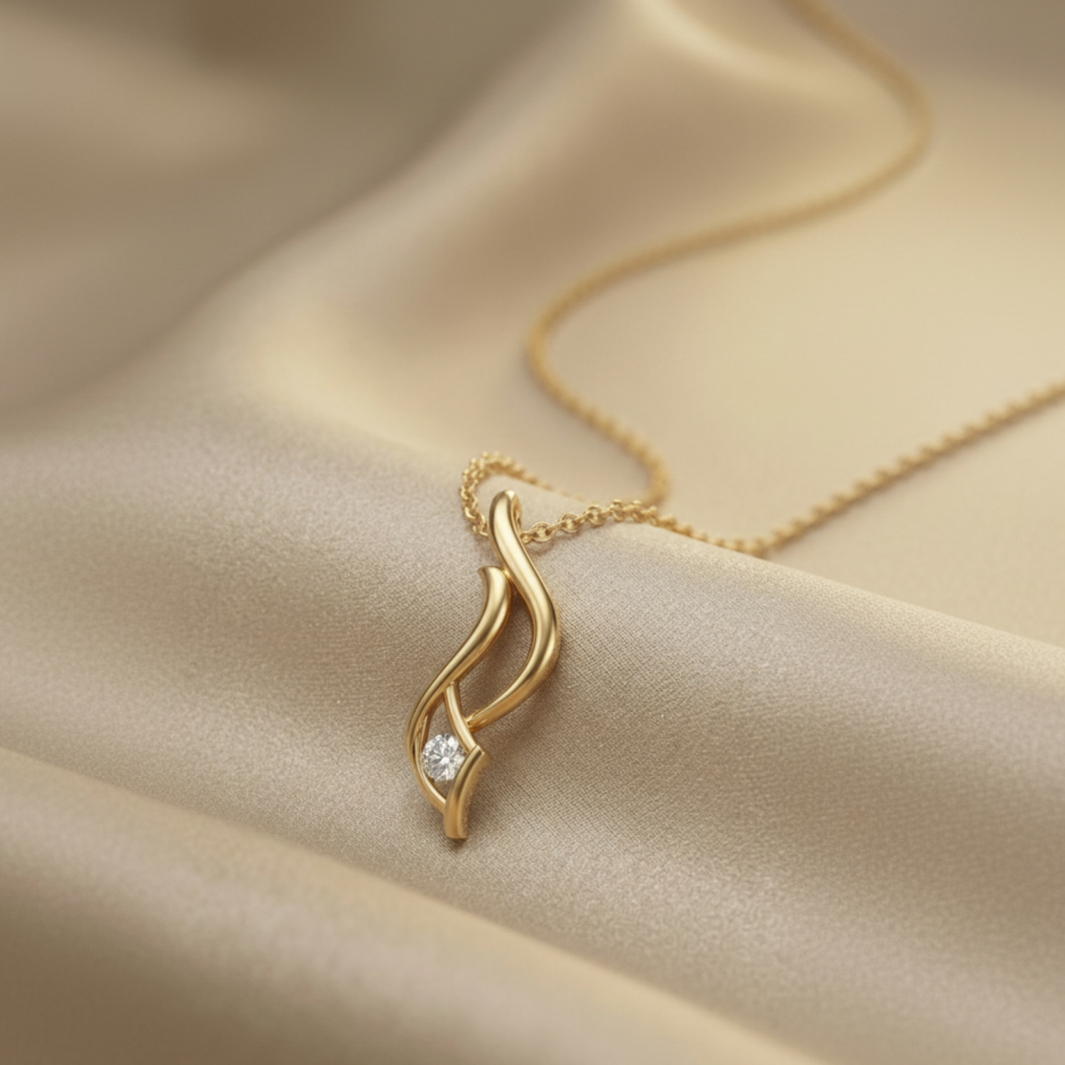 Veritas Link Gold Plated Lab Grown Diamond Pendant