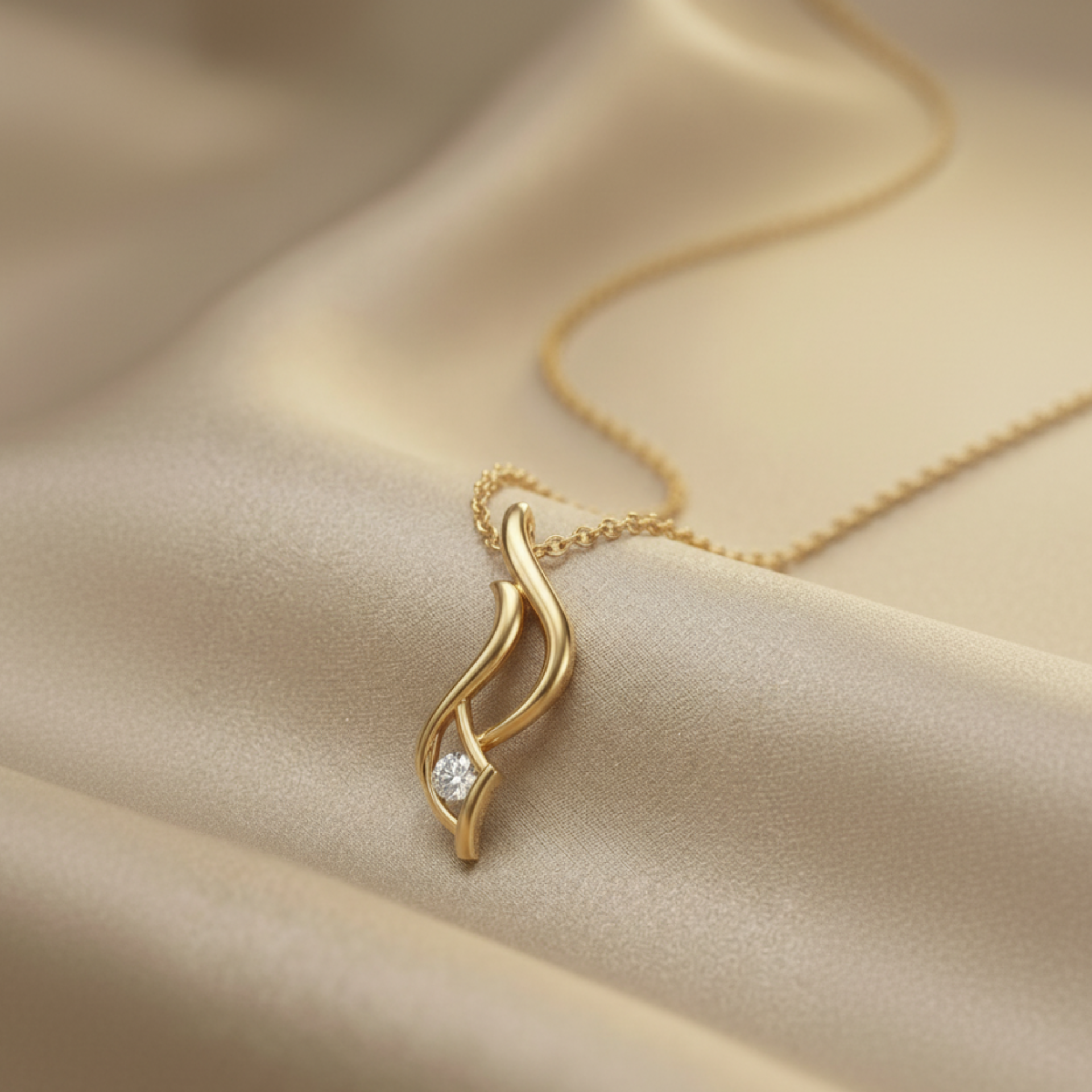 Veritas Link Gold Plated Lab Grown Diamond Pendant