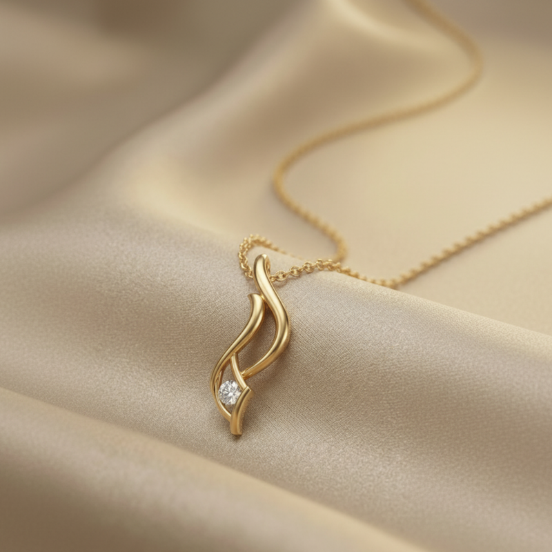 Veritas Link Gold Plated Lab Grown Diamond Pendant
