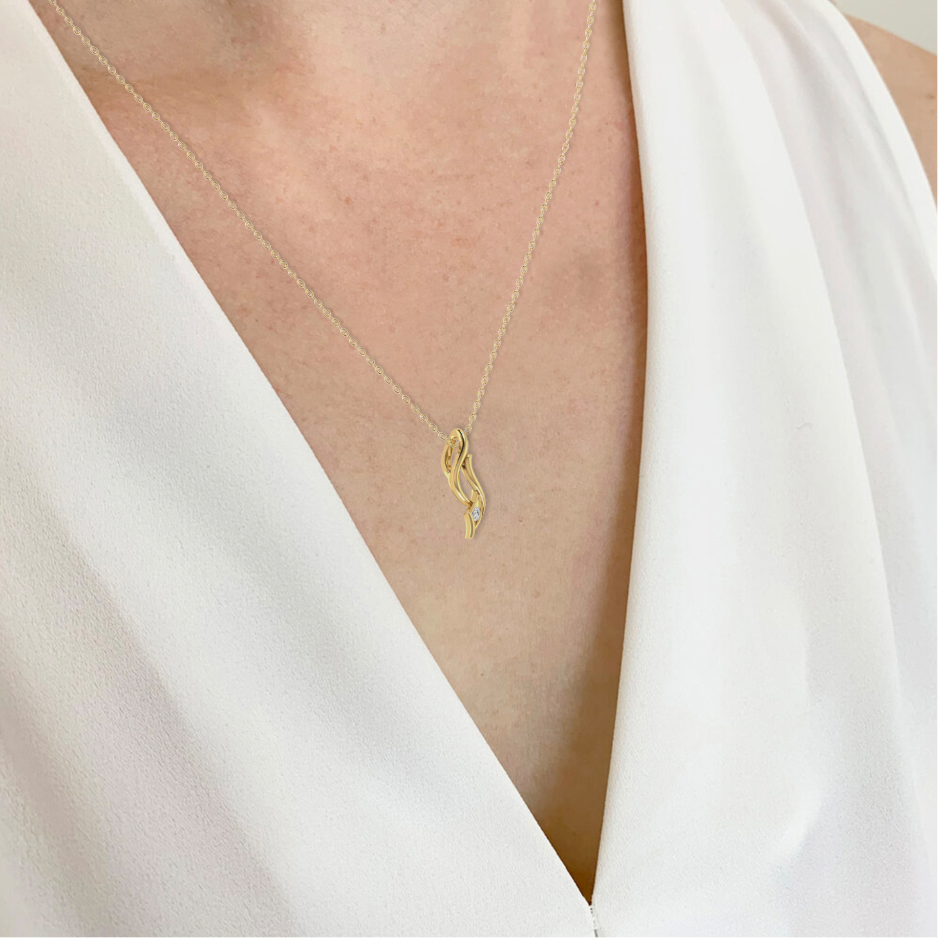 Veritas Link Gold Plated Lab Grown Diamond Pendant
