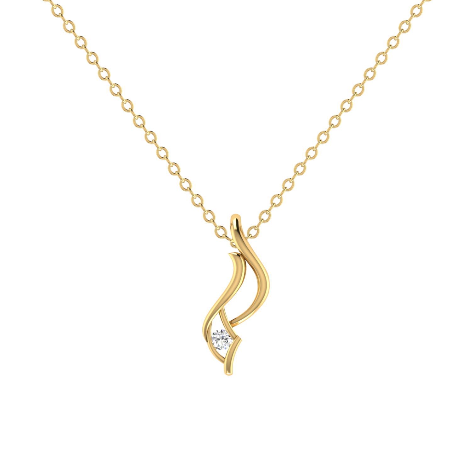 Veritas Link Gold Plated Lab Grown Diamond Pendant