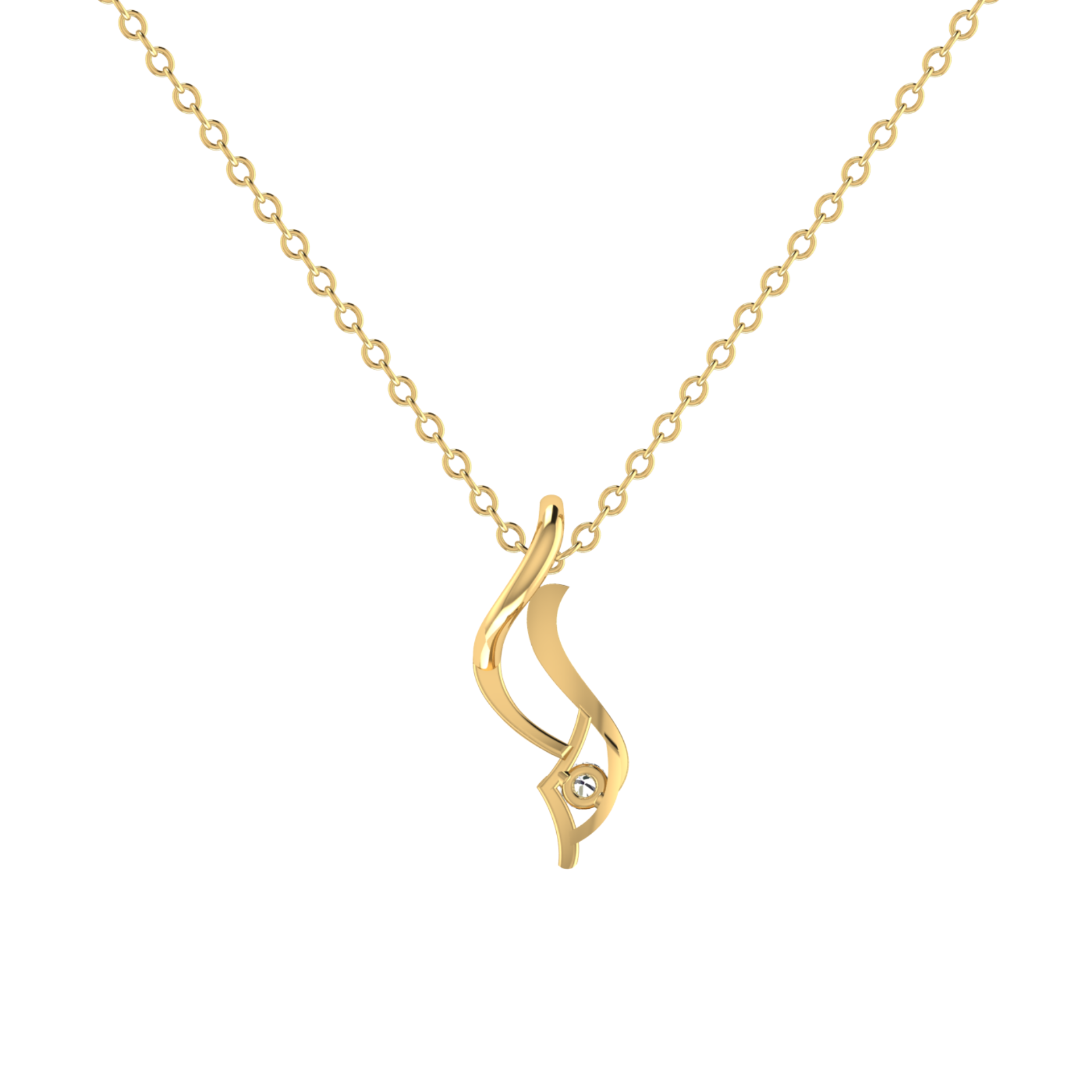 Veritas Link Gold Plated Lab Grown Diamond Pendant