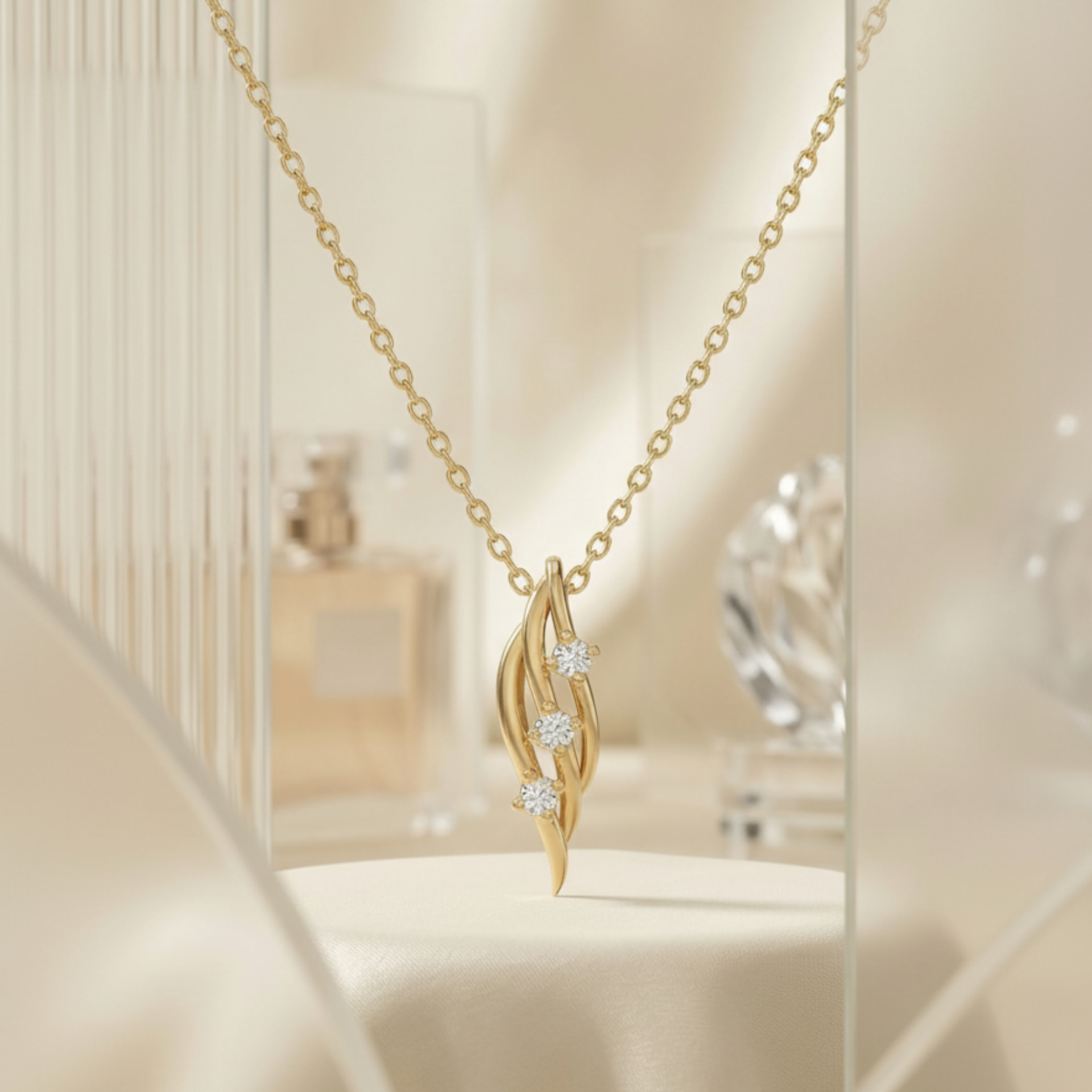 Vestal Flame Gold Plated Lab Grown Diamond Pendant