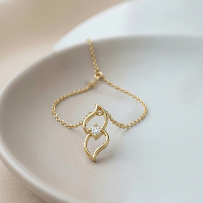 Sonnet Twist Gold Plated Lab Grown Diamond Pendant
